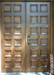 Photo of exterior double doors after restoration